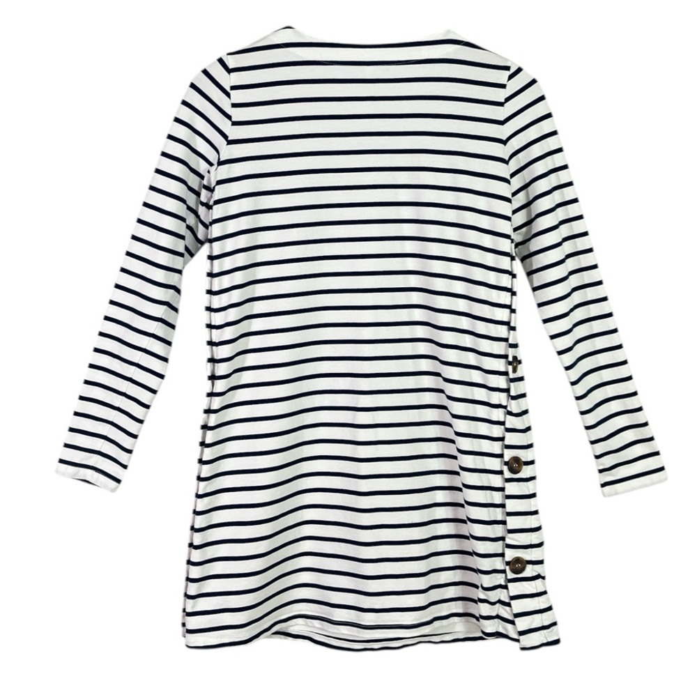 Seraphine Navy and White Stripe Long Sleeve Maternity/Nursing Tunic Size 2 - Picture 4 of 5
